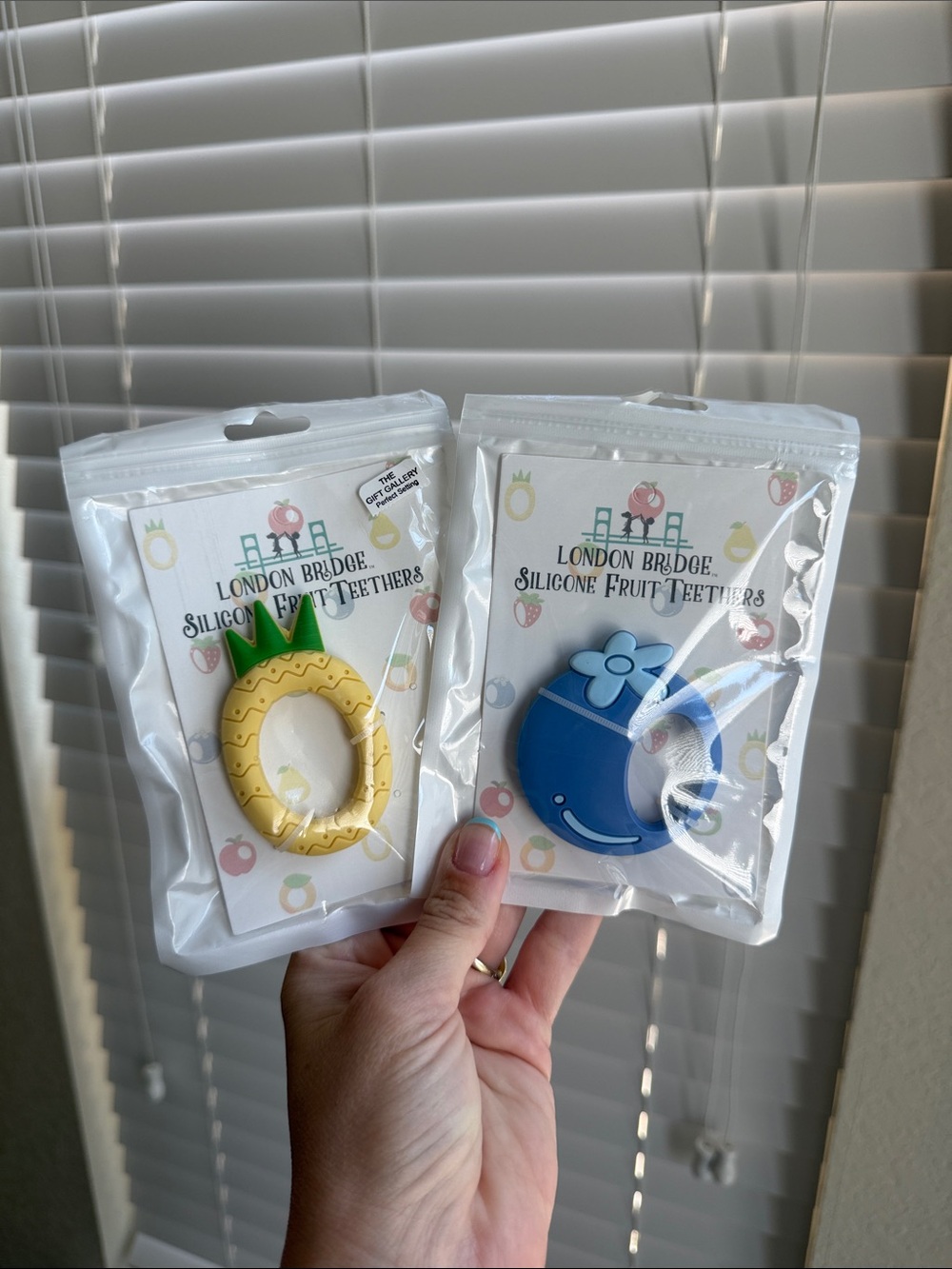 NEW - UNOPENED - Silicone Fruit Teethers - Blueberry & Pineapple